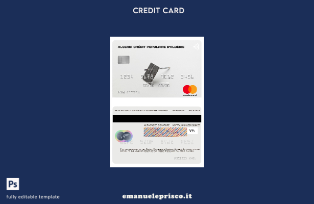 modello mastercard Algeria Crédit Populaire d'Algérie in stile verificato